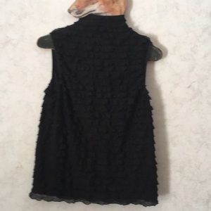 Black ruffled sleeveless top